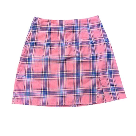Princess Polly Dresses & Skirts - Princess Polly pink and blue plaid mini skirt size 0